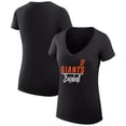 thumbnail image 1 of Women's G-III 4Her by Carl Banks  Black San Francisco Giants Team Graphic V-Neck Fitted T-Shirt, 1 of 3