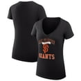 thumbnail image 1 of Women's G-III 4Her by Carl Banks Black San Francisco Giants Super-Slim Fit Lightweight Team Logo Graphic V-Neck T-Shirt, 1 of 5