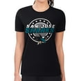 thumbnail image 1 of Women's G-III 4Her by Carl Banks Black San Jose Sharks Super-Slim Lightweight Pinstripe Circle Graphic T-Shirt, 1 of 3