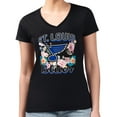 thumbnail image 1 of Women's G-III 4Her by Carl Banks Black St. Louis Blues Super-Slim Fit Lightweight Flower Logo V-Neck T-Shirt, 1 of 2