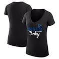 thumbnail image 1 of Women's G-III 4Her by Carl Banks Black St. Louis Blues Super-Slim Fit Lightweight Graphic V-Neck T-Shirt, 1 of 3