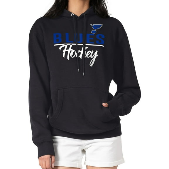 Women's G-III 4Her by Carl Banks Black St. Louis Blues Team Sport Tri-Blend Fleece Hoodie