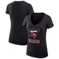 thumbnail image 1 of Women's G-III 4Her by Carl Banks Black Tampa Bay Buccaneers Super-Slim Fit Lightweight Team Logo Graphic V-Neck T-Shirt, 1 of 5