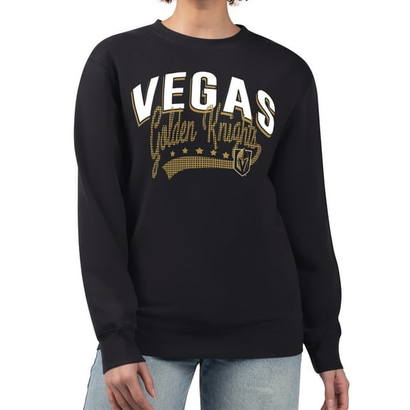 Women's G-III 4Her by Carl Banks  Black Vegas Golden Knights Filigree Team Graphic Fleece Pullover Sweatshirt