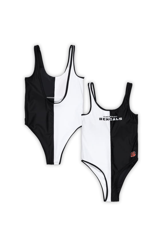 Women's G-III 4Her by Carl Banks Black/White Cincinnati Bengals Last Stand One-Piece Swimsuit