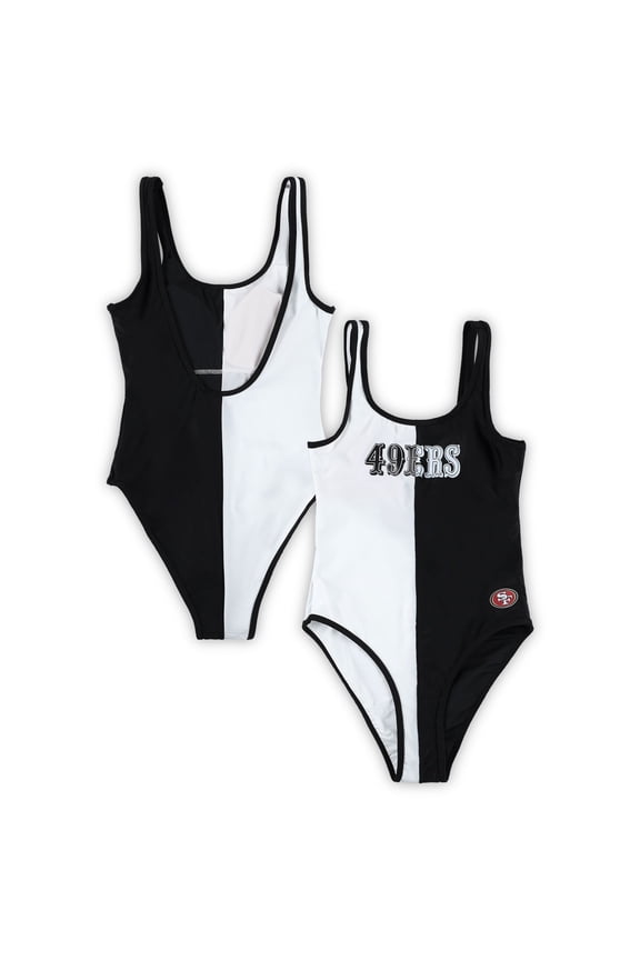 Women's G-III 4Her by Carl Banks Black/White San Francisco 49ers Last Stand One-Piece Swimsuit