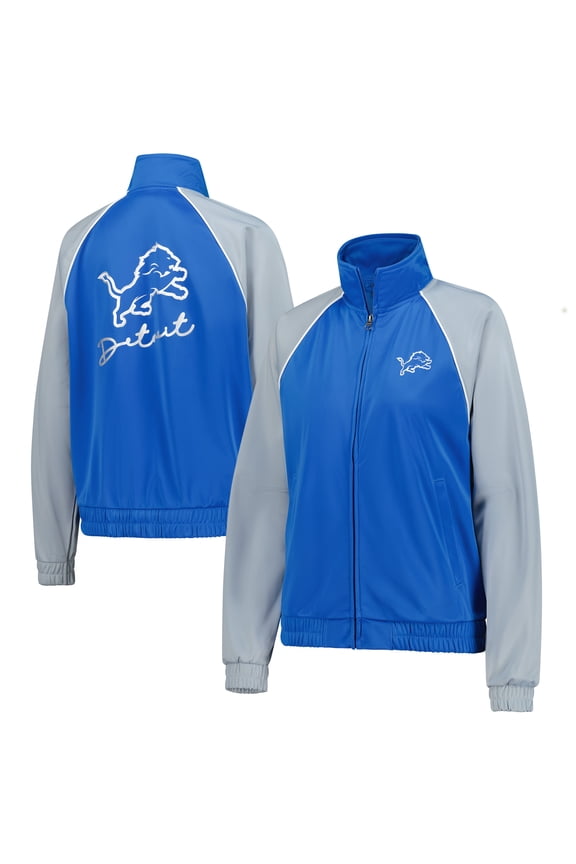Women's G-III 4Her by Carl Banks Blue Detroit Lions Replay Full-Zip Track Jacket
