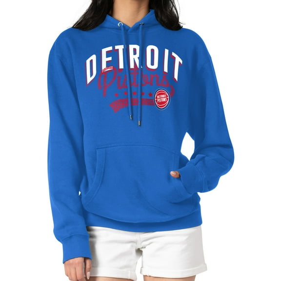 Women's G-III 4Her by Carl Banks  Blue Detroit Pistons Filigree Logo Pullover Hoodie
