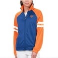 thumbnail image 1 of Women's G-III 4Her by Carl Banks Blue New York Knicks Main Player Raglan Rhinestone Full-Zip Track Jacket, 1 of 2