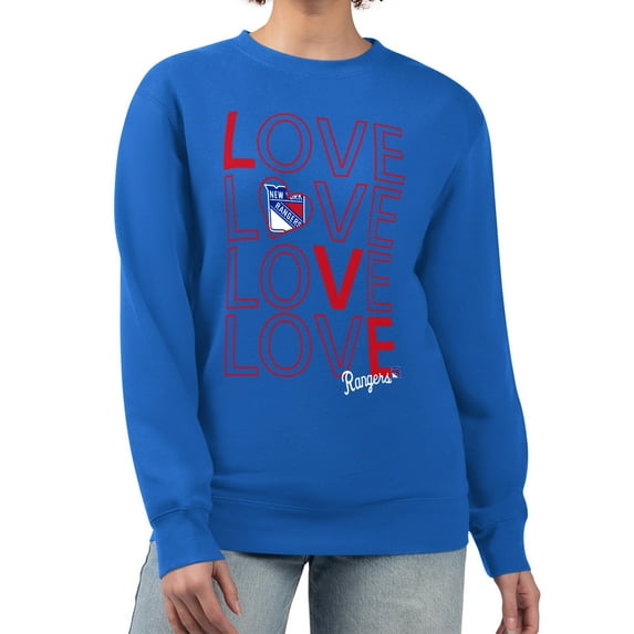 Women's G-III 4Her by Carl Banks Blue New York Rangers Lots Of Love Team Logo Graphic Pullover Sweatshirt