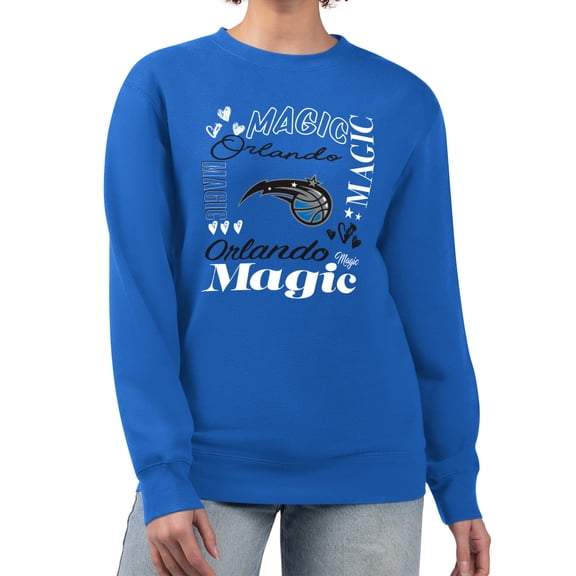 Women's G-III 4Her by Carl Banks Blue Orlando Magic Collage Team Graphic Fleece Pullover Sweatshirt