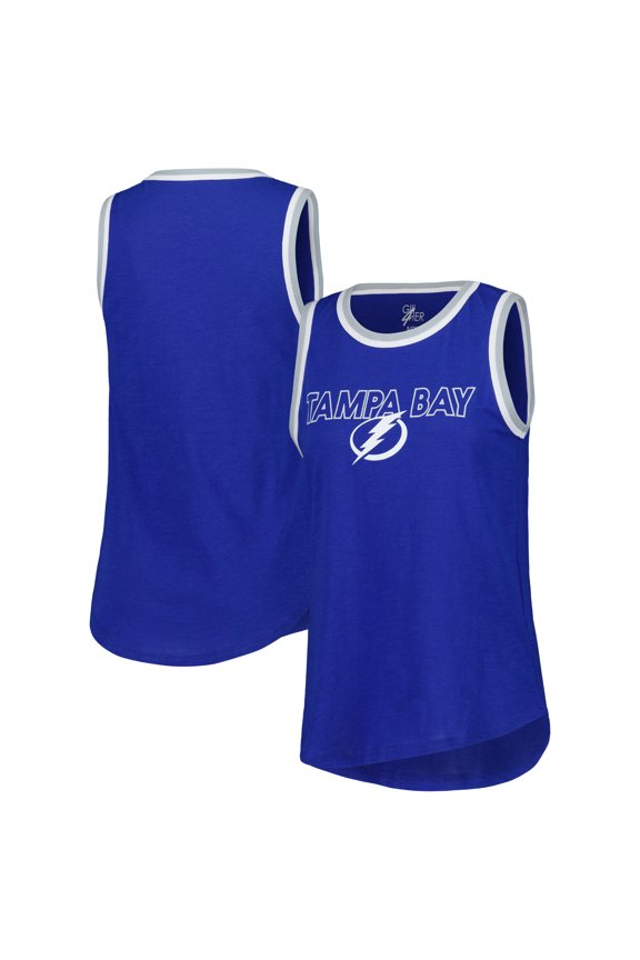 Women's G-III 4Her by Carl Banks Blue Tampa Bay Lightning Strategy Tank Top