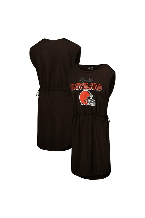 Women's G-III 4Her by Carl Banks Brown Cleveland Browns G.O.A.T. Swimsuit Cover-Up