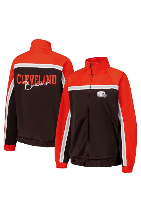 Women's G-III 4Her by Carl Banks Brown Cleveland Browns Post Game Full-Zip Track Jacket