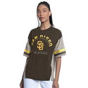 Womens G-III 4Her by Carl Banks Brown San Diego Padres Off-Season Oversized Top
