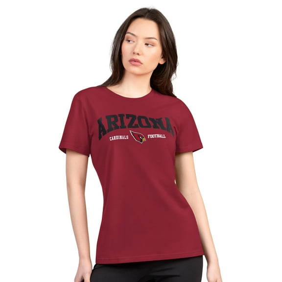 Women's G-III 4Her by Carl Banks Cardinal Arizona Cardinals Super-Slim Lightweight Winning Crew T-Shirt