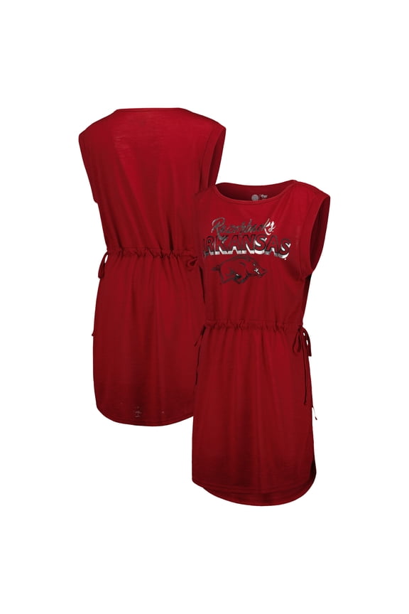 Women's G-III 4Her by Carl Banks Cardinal Arkansas Razorbacks GOAT Swimsuit Cover-Up Dress