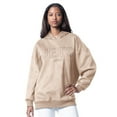 thumbnail image 1 of Women's G-III 4Her by Carl Banks  Cream New York Jets Best Hitter Oversized Tunic Pullover Hoodie, 1 of 2