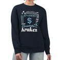 thumbnail image 1 of Women's G-III 4Her by Carl Banks Deep Sea Blue Seattle Kraken Collage Graphic Fleece Long Sleeve Pullover Sweatshirt, 1 of 3