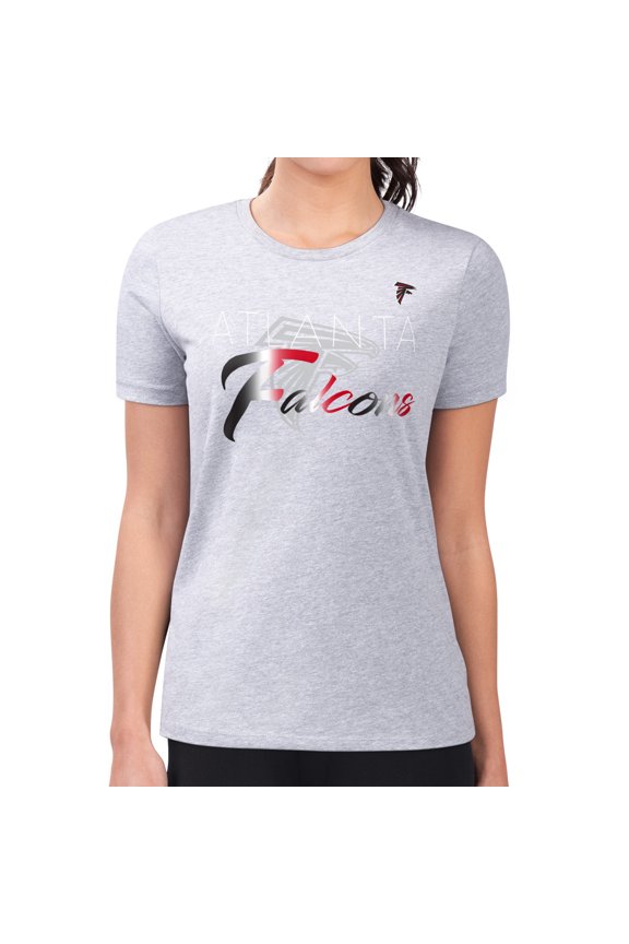 Women's G-III 4Her by Carl Banks  Gray Atlanta Falcons Super-Slim Fit Lightweight Shadow Logo T-Shirt