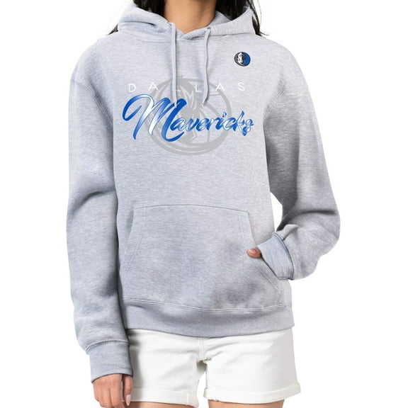 Women's G-III 4Her by Carl Banks Gray Dallas Mavericks Shadow Logo Tri-Blend Fleece Hoodie
