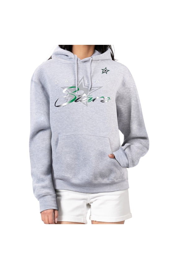 Women's G-III 4Her by Carl Banks  Gray Dallas Stars Shadow Logo Fleece Hoodie