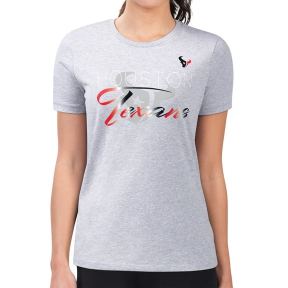 Women's G-III 4Her by Carl Banks  Gray Houston Texans Super-Slim Fit Lightweight Shadow Logo T-Shirt