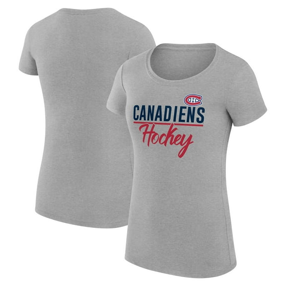Women's G-III 4Her by Carl Banks Gray Montreal Canadiens Super-Slim Fit Lightweight Team Sport T-Shirt
