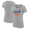 thumbnail image 1 of Women's G-III 4Her by Carl Banks Gray New York Islanders Super-Slim Fit Lightweight Team Sport T-Shirt, 1 of 3