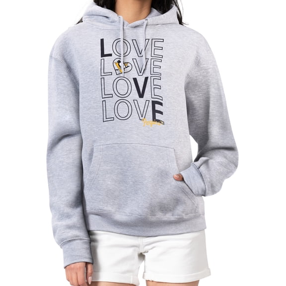 Women's G-III 4Her by Carl Banks Gray Pittsburgh Penguins Hockey Love Fleece Pullover Hoodie