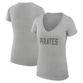 thumbnail image 1 of Women's G-III 4Her by Carl Banks  Gray Pittsburgh Pirates Dot Print V-Neck Fitted T-Shirt, 1 of 3