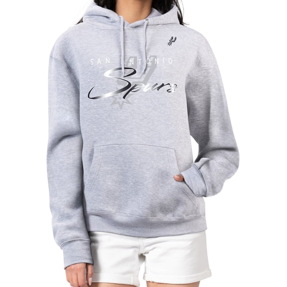 Women's G-III 4Her by Carl Banks Gray San Antonio Spurs Shadow Logo Tri-Blend Fleece Hoodie