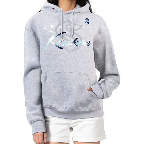 Women's G-III 4Her by Carl Banks Gray Seattle Kraken Shadow Logo Fleece Hoodie