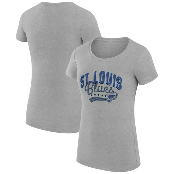 Women's G-III 4Her by Carl Banks Gray St. Louis Blues Super-Slim Fit Lightweight Filigree Logo T-Shirt