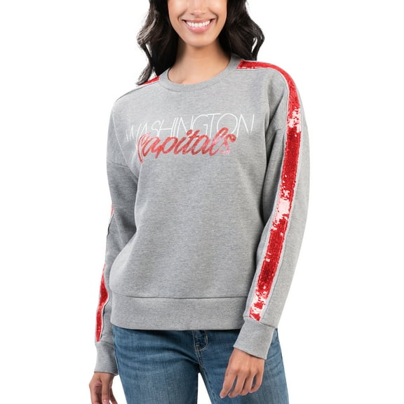 Women's G-III 4Her by Carl Banks Gray Washington Capitals Penalty Box Pullover Sweatshirt