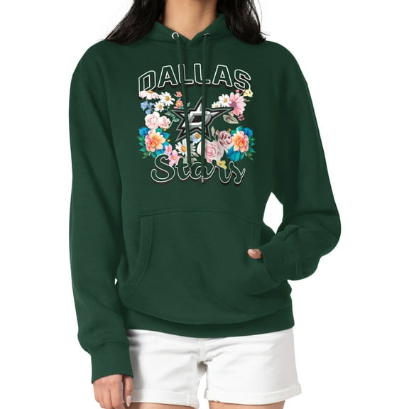 Women's G-III 4Her by Carl Banks Green Dallas Stars Flower Logo Pullover Hoodie