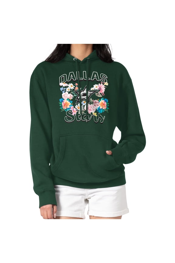 Women's G-III 4Her by Carl Banks Green Dallas Stars Flower Logo Pullover Hoodie