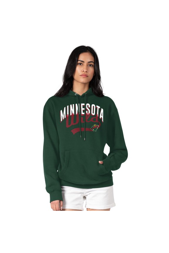 Women's G-III 4Her by Carl Banks  Green Minnesota Wild Filigree Logo Pullover Hoodie