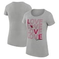 thumbnail image 1 of Women's G-III 4Her by Carl Banks Heather Gray Arizona Cardinals Love Graphic Fitted T-Shirt, 1 of 5