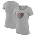 thumbnail image 1 of Women's G-III 4Her by Carl Banks  Heather Gray Arizona Coyotes Super-Slim Fit Lightweight Heart T-Shirt, 1 of 3