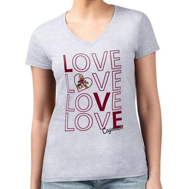 Women's G-III 4Her by Carl Banks Heather Gray Arizona Coyotes Large Love Graphic V-Neck T-Shirt