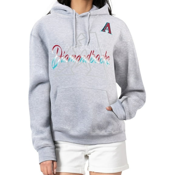 Women's G-III 4Her by Carl Banks Heather Gray Arizona Diamondbacks Shadow Logo Graphic Pullover Hoodie