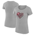 thumbnail image 1 of Women's G-III 4Her by Carl Banks  Heather Gray Atlanta Hawks  Heart T-Shirt, 1 of 3