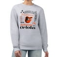 thumbnail image 1 of Women's G-III 4Her by Carl Banks Heather Gray Baltimore Orioles Collage Team Graphic Fleece Pullover Hoodie, 1 of 3