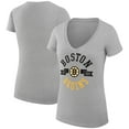 thumbnail image 1 of Women's G-III 4Her by Carl Banks Heather Gray Boston Bruins Super-Slim Fit Lightweight City Graphic V-Neck T-Shirt, 1 of 3