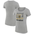 thumbnail image 1 of Women's G-III 4Her by Carl Banks Heather Gray Boston Bruins Super-Slim Fit Lightweight Collage Team Graphic T-Shirt, 1 of 3