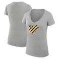 thumbnail image 1 of Women's G-III 4Her by Carl Banks  Heather Gray Boston Bruins Super-Slim Fit Lightweight Heart V-Neck T-Shirt, 1 of 3