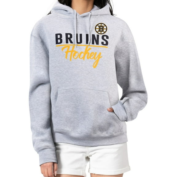 Women's G-III 4Her by Carl Banks Heather Gray Boston Bruins  Team Sport Tri-Blend Fleece Hoodie