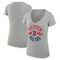 thumbnail image 1 of Women's G-III 4Her by Carl Banks Heather Gray Boston Red Sox Super-Slim Fit Lightweight City Graphic V-Neck T-Shirt, 1 of 5