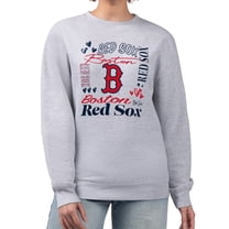 Women's G-III 4Her by Carl Banks Heather Gray Boston Red Sox Collage Team Graphic Fleece Pullover Hoodie